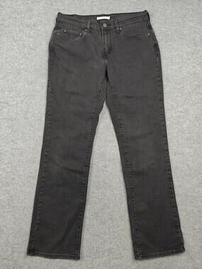 Levi's 505 Jeans Womens 29x30 Black Dark Wash Straight Denim Stretch Regular Fit